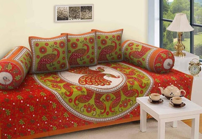 WARISI Cotton Abstract Diwan Set(Red)