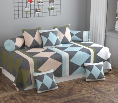 HIDECOR Polycotton Abstract Diwan Set(Multicolor)