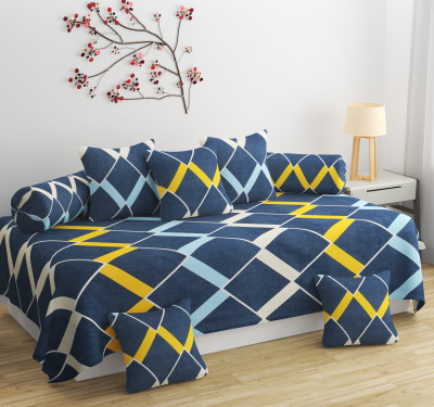 SHOMES Cotton Geometric Diwan Set(Multicolor)