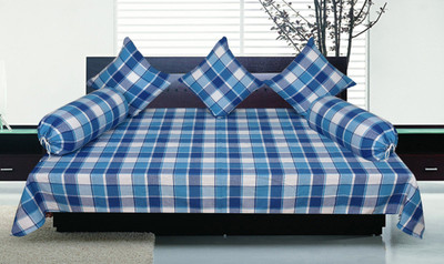 New Ladies Zone Cotton Checkered Diwan Set(Blue)