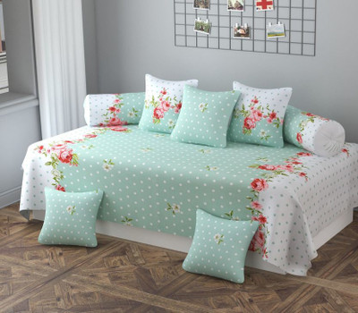 LOPUNNY Polycotton Floral Diwan Set(Blue)