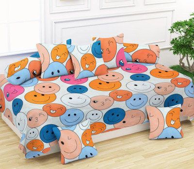 KURRY HOME FURNISHING Polycotton Abstract Diwan Set(Multicolor)
