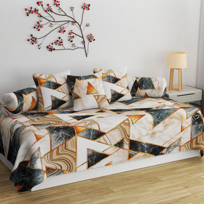 Flipkart SmartBuy Cotton Geometric Diwan Set(Multicolor)