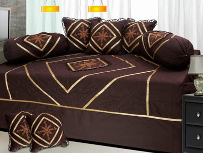 RS ENTERPRISES Cotton Abstract Diwan Set(Brown)