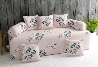 PROLOOM Polycotton Floral Diwan Set(Lavender)