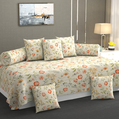 Casa Confort Cotton Abstract Diwan Set(Multicolor)