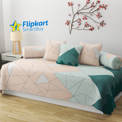 Flipkart SmartBuy Cotton Abstract Diwan Set(Blue)
