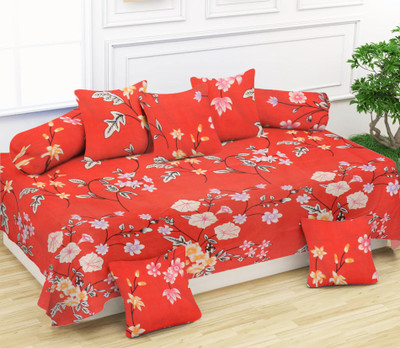 KURRY HOME FURNISHING Polycotton Abstract Diwan Set(Multicolor)