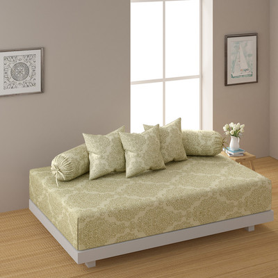 SWAYAM Cotton Abstract Diwan Set(Beige)