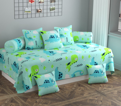 HIDECOR Cotton Cartoon Diwan Set(Green)