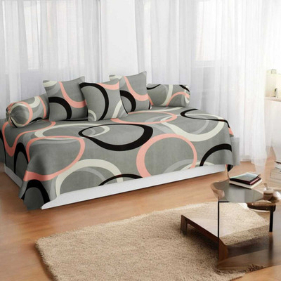 Flipkart SmartBuy Polycotton Abstract Diwan Set(Grey)