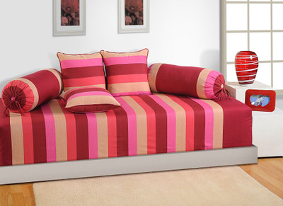 SWAYAM Cotton Striped Diwan Set(Multicolor)