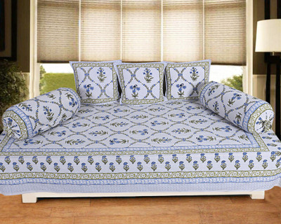 Texstylers Cotton Floral Diwan Set(Multicolor)