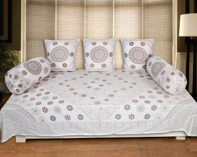 Texstylers Cotton Floral Diwan Set(Multicolor)