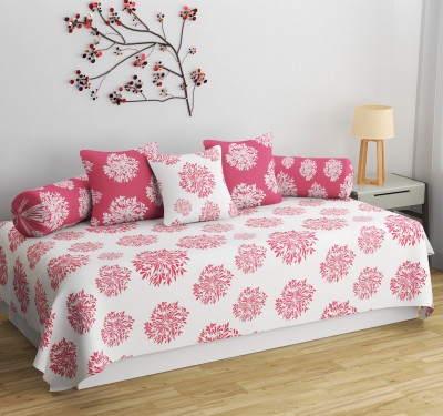 revorg Polycotton Floral Diwan Set(White)