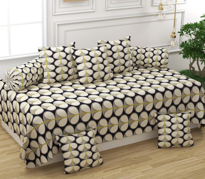 Hetvik home decor Polycotton Abstract Diwan Set(Multicolor)