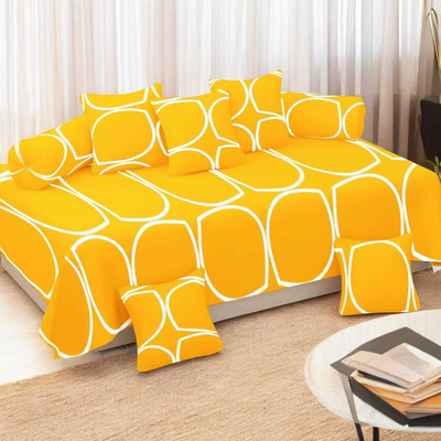 Flipkart SmartBuy Polycotton Abstract Diwan Set(Yellow)