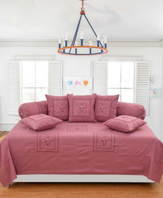 TURIYA Cotton Embroidered Diwan Set(Lavender)