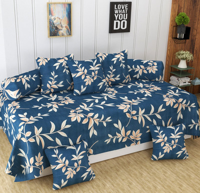 YaAkholic Cotton Abstract Diwan Set(Blue)