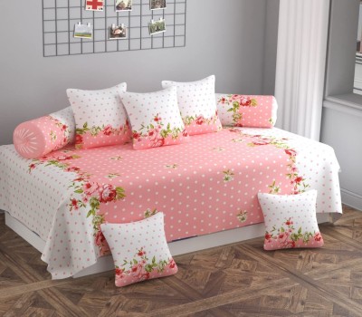 MAYURI OVERSEAS Polycotton Polka, Floral Diwan Set(Pink)