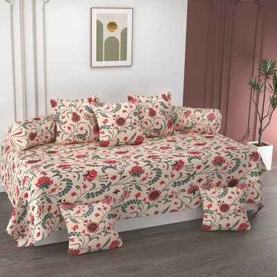 Amrange Polycotton Abstract Diwan Set(Multicolor)