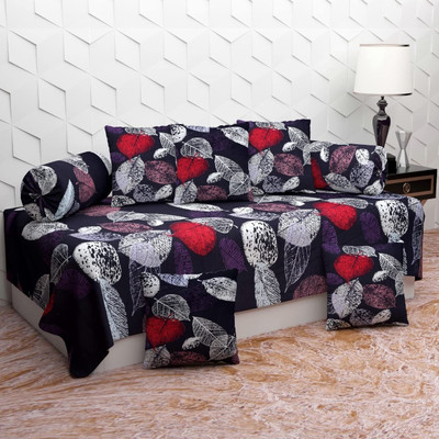 BELVOSTUM Polycotton Abstract Diwan Set(Multicolor)