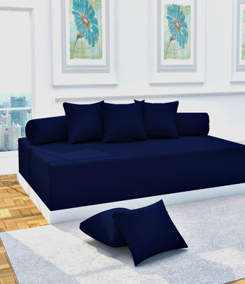 BELVOSTUM Polycotton Plain Diwan Set(Blue)