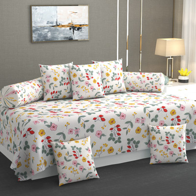 Amrange Polycotton Abstract Diwan Set(Multicolor)