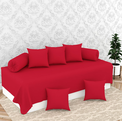 BROMWICK Polycotton Plain Diwan Set(Red)