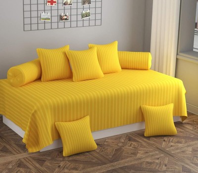 DWORTH Polycotton Striped Diwan Set(Yellow)