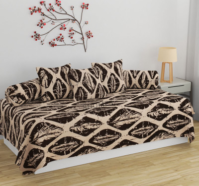SHOMES Cotton Geometric Diwan Set(Brown)