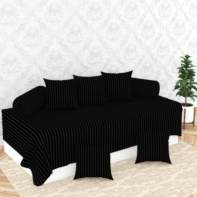 BROMWICK Polycotton Striped Diwan Set(Black)