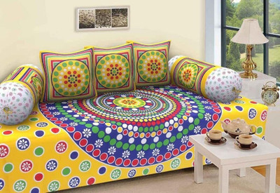 WARISI Cotton Abstract Diwan Set(Yellow)