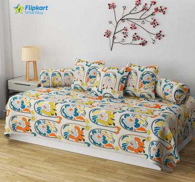Flipkart SmartBuy Cotton Floral Diwan Set(Multicolor)