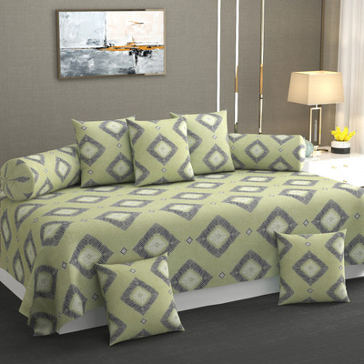 Casa Confort Cotton Abstract Diwan Set(Multicolor)