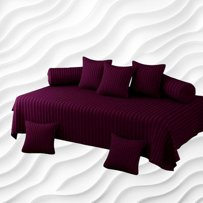 HOMYBEES Polycotton Plain Diwan Set(Maroon)