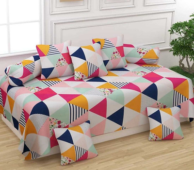 Pinkleaf Polycotton Abstract Diwan Set(Multicolor)