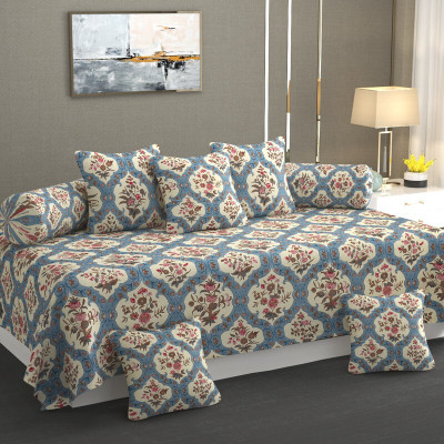 CHHILAKIYA Cotton Damask Diwan Set(Multicolor)