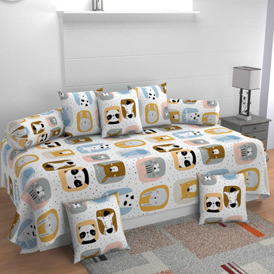 TIRKUTA Polycotton Animal Diwan Set(Multicolor)