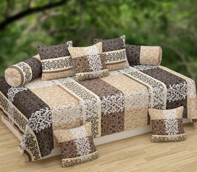 CLIDE Cotton Abstract Diwan Set(Multicolor)