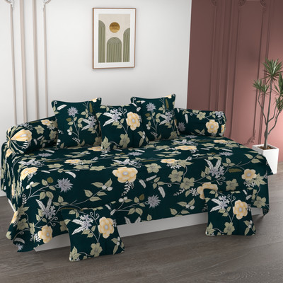 Amrange Polycotton Abstract Diwan Set(Multicolor)