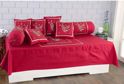 Nanki's Cotton Embroidered Diwan Set(Maroon)
