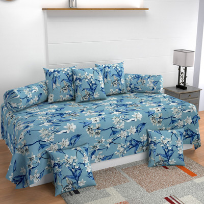NCS Polycotton Floral Diwan Set(Multicolor)
