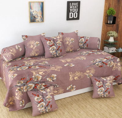 satalhome Polycotton Floral Diwan Set(Multicolor)