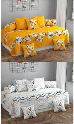 XMBUG Polycotton Floral Diwan Set(Multicolor)