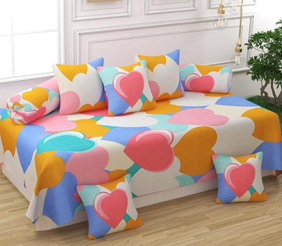 jyotaksh Cotton Floral Diwan Set(Multicolor)