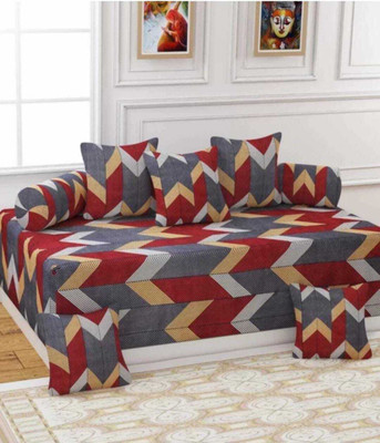 GEET TRADER Polycotton Abstract Diwan Set(Maroon)