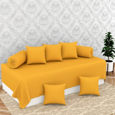 BROMWICK Polycotton Plain Diwan Set(Yellow)