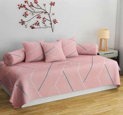 PLANO Cotton Geometric Diwan Set(Pink)