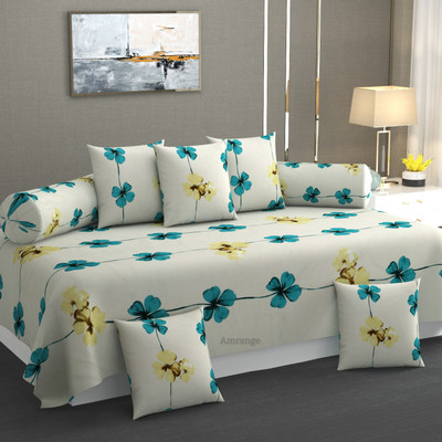 Amrange Polycotton Abstract Diwan Set(Multicolor)